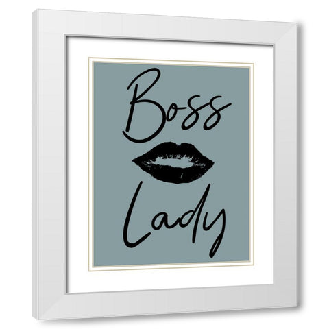 Boss Lady White Modern Wood Framed Art Print with Double Matting by Phillip, Jamie