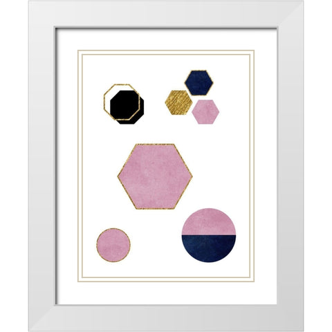 Where Ever You Geo White Modern Wood Framed Art Print with Double Matting by Phillip, Jamie