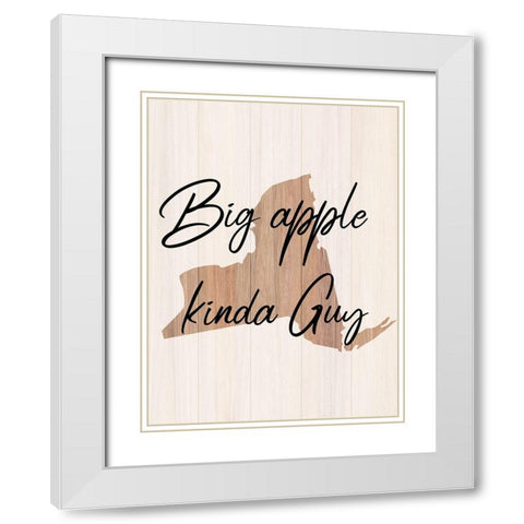 New York Guy White Modern Wood Framed Art Print with Double Matting by Phillip, Jamie