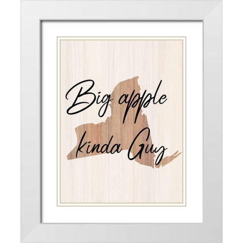 New York Guy White Modern Wood Framed Art Print with Double Matting by Phillip, Jamie