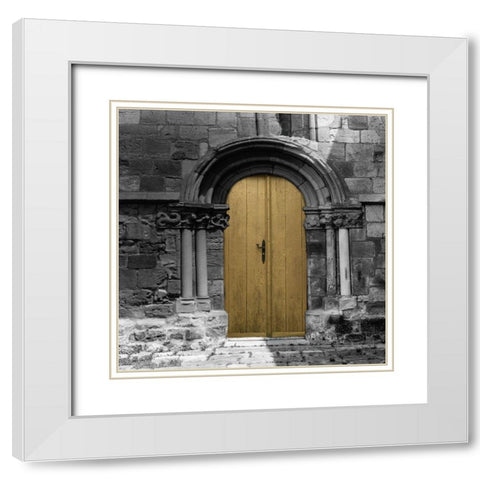 Golden Entrance White Modern Wood Framed Art Print with Double Matting by Phillip, Jamie
