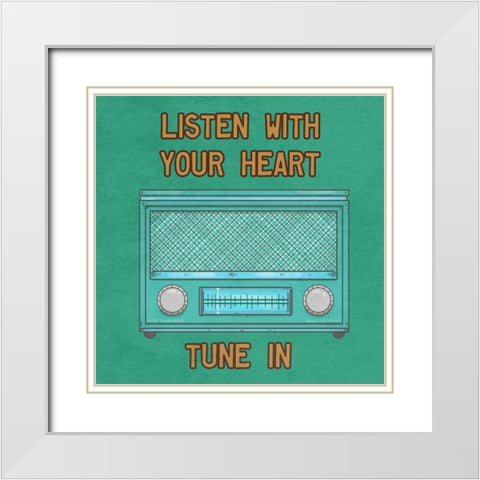 Retro Music 2 White Modern Wood Framed Art Print with Double Matting by Phillip, Jamie