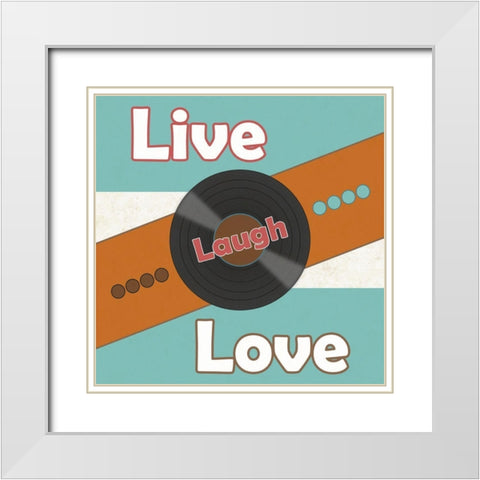 Love The Music White Modern Wood Framed Art Print with Double Matting by Phillip, Jamie