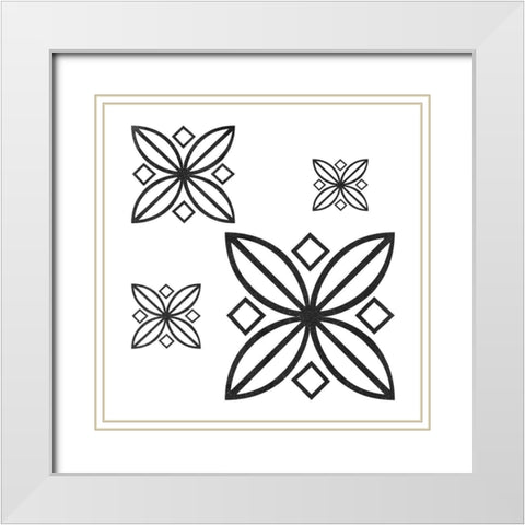 Pattern Flower White Modern Wood Framed Art Print with Double Matting by Phillip, Jamie
