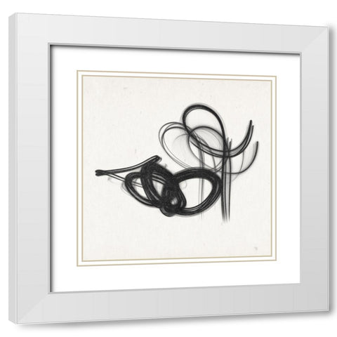 Curls White Modern Wood Framed Art Print with Double Matting by Phillip, Jamie