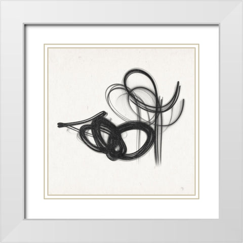 Curls White Modern Wood Framed Art Print with Double Matting by Phillip, Jamie