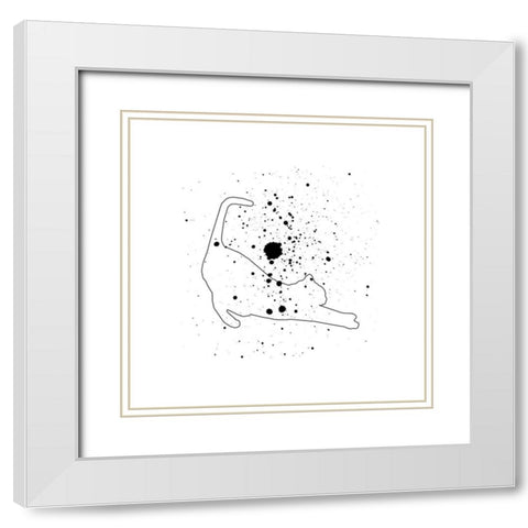 Catty Nap White Modern Wood Framed Art Print with Double Matting by Phillip, Jamie
