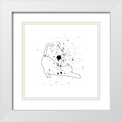 Catty Nap White Modern Wood Framed Art Print with Double Matting by Phillip, Jamie