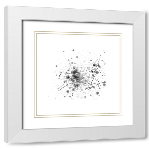 Catty Talk White Modern Wood Framed Art Print with Double Matting by Phillip, Jamie