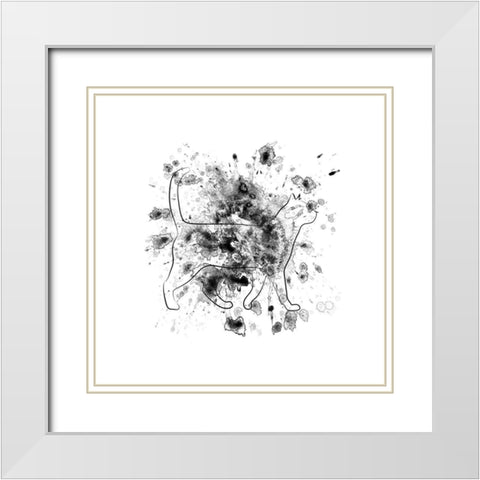 Catty Walk White Modern Wood Framed Art Print with Double Matting by Phillip, Jamie