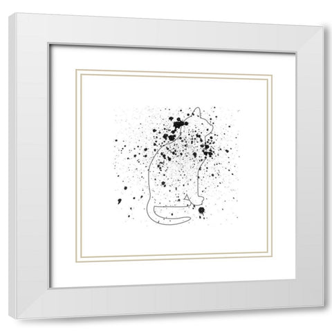 Catty White Modern Wood Framed Art Print with Double Matting by Phillip, Jamie