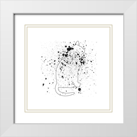 Catty White Modern Wood Framed Art Print with Double Matting by Phillip, Jamie