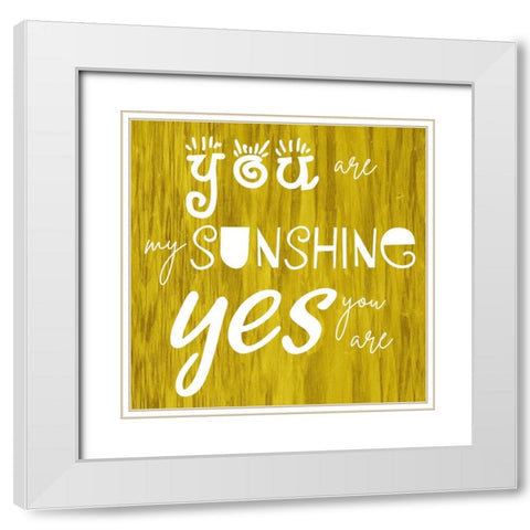 Sunshine Baby White Modern Wood Framed Art Print with Double Matting by Phillip, Jamie
