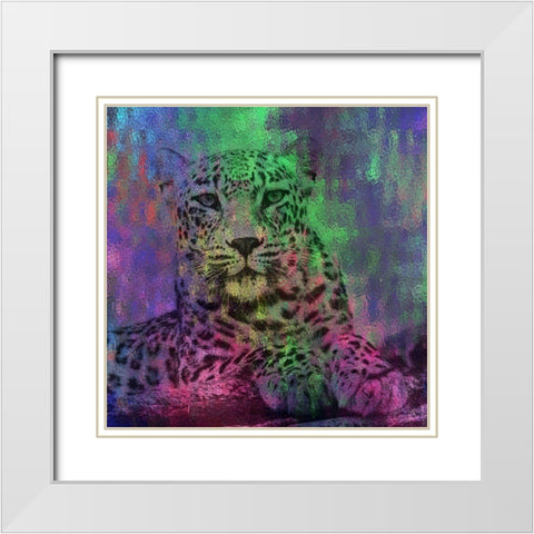 Abstract Lepard 2 White Modern Wood Framed Art Print with Double Matting by Phillip, Jamie