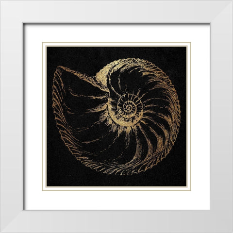 Gold Shell White Modern Wood Framed Art Print with Double Matting by Phillip, Jamie