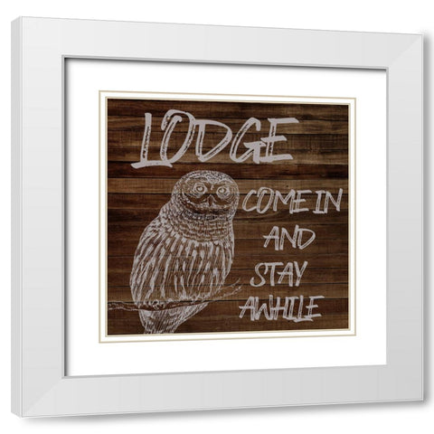 Stay Awhile White Modern Wood Framed Art Print with Double Matting by Phillip, Jamie