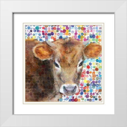 Colors Of Moo White Modern Wood Framed Art Print with Double Matting by Phillip, Jamie