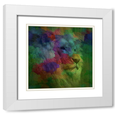 Lion Roar White Modern Wood Framed Art Print with Double Matting by Phillip, Jamie