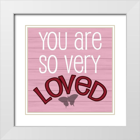 So Loved White Modern Wood Framed Art Print with Double Matting by Phillip, Jamie