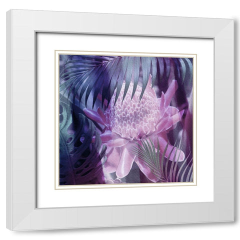 Tropical Floral White Modern Wood Framed Art Print with Double Matting by Phillip, Jamie