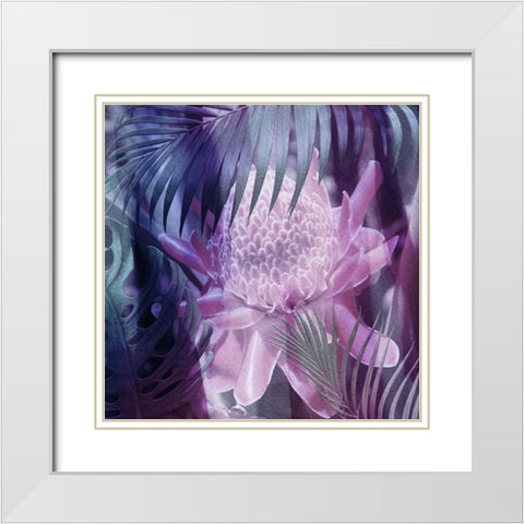 Tropical Floral White Modern Wood Framed Art Print with Double Matting by Phillip, Jamie