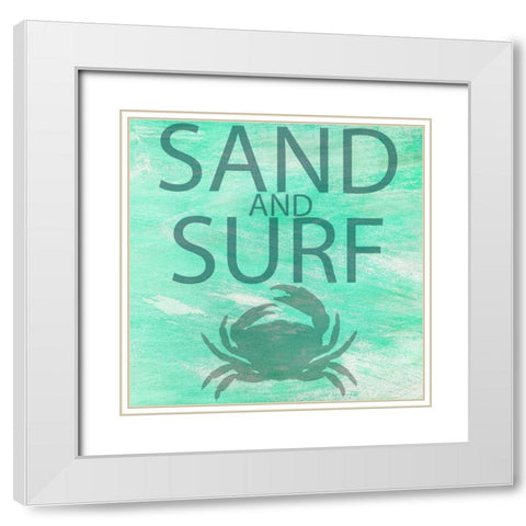 Sand and Surf White Modern Wood Framed Art Print with Double Matting by Phillip, Jamie