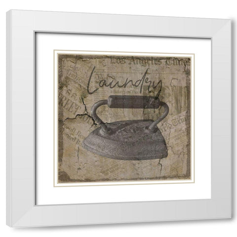 Vintage Iron White Modern Wood Framed Art Print with Double Matting by Phillip, Jamie