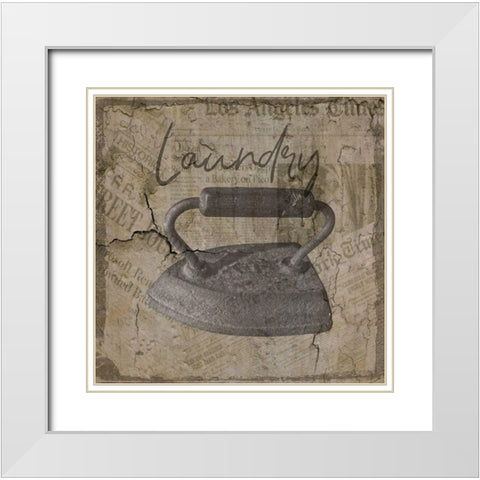 Vintage Iron White Modern Wood Framed Art Print with Double Matting by Phillip, Jamie