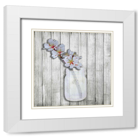 Mason Flower White Modern Wood Framed Art Print with Double Matting by Phillip, Jamie