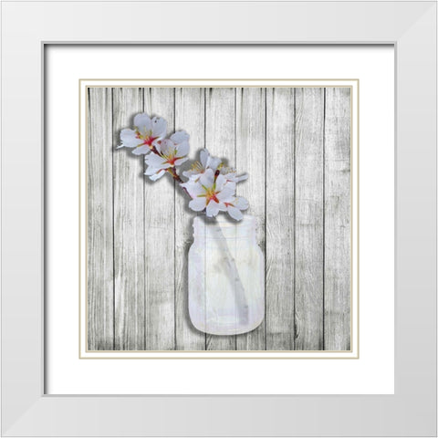Mason Flower White Modern Wood Framed Art Print with Double Matting by Phillip, Jamie