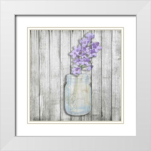 Mason Flower 2 White Modern Wood Framed Art Print with Double Matting by Phillip, Jamie