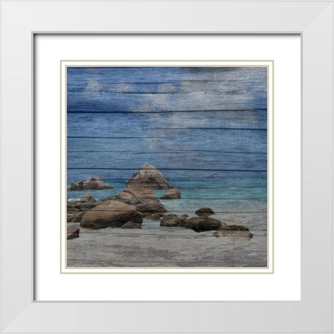 Grand Bay White Modern Wood Framed Art Print with Double Matting by Phillip, Jamie
