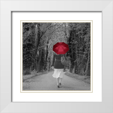 Elegant Step White Modern Wood Framed Art Print with Double Matting by Phillip, Jamie