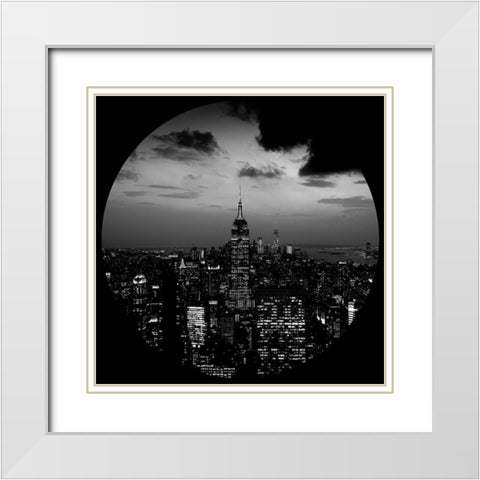 In The Shadows of N.Y White Modern Wood Framed Art Print with Double Matting by Phillip, Jamie