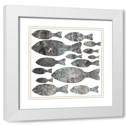 Swim Along White Modern Wood Framed Art Print with Double Matting by Phillip, Jamie
