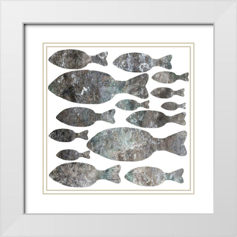Swim Along White Modern Wood Framed Art Print with Double Matting by Phillip, Jamie