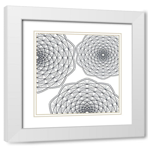 Topia 1 White Modern Wood Framed Art Print with Double Matting by Phillip, Jamie