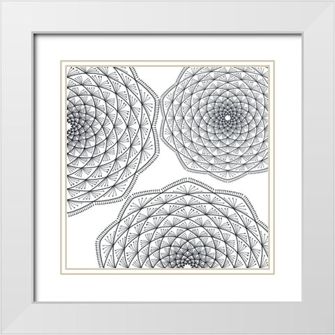 Topia 1 White Modern Wood Framed Art Print with Double Matting by Phillip, Jamie