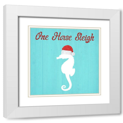 Sleigh White Modern Wood Framed Art Print with Double Matting by Phillip, Jamie