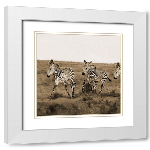 Young Runners White Modern Wood Framed Art Print with Double Matting by Phillip, Jamie