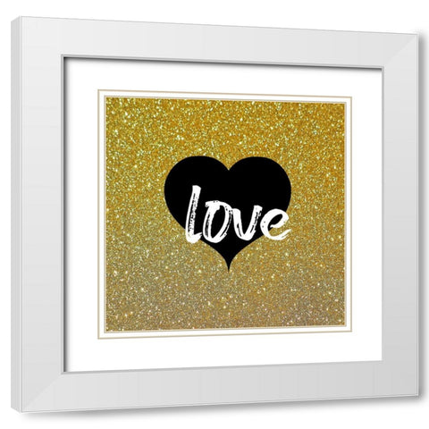 Love Gold White Modern Wood Framed Art Print with Double Matting by Phillip, Jamie