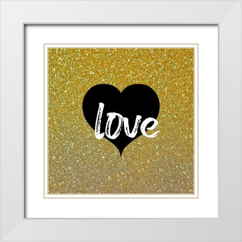 Love Gold White Modern Wood Framed Art Print with Double Matting by Phillip, Jamie