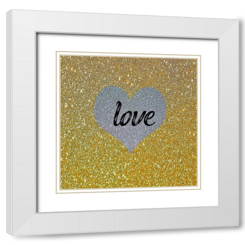 Love Gold 3 White Modern Wood Framed Art Print with Double Matting by Phillip, Jamie