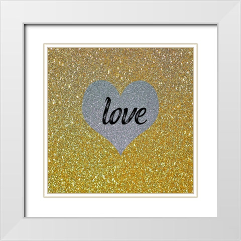 Love Gold 3 White Modern Wood Framed Art Print with Double Matting by Phillip, Jamie