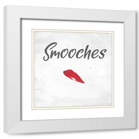 Smooches White Modern Wood Framed Art Print with Double Matting by Phillip, Jamie