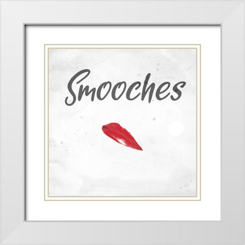 Smooches White Modern Wood Framed Art Print with Double Matting by Phillip, Jamie