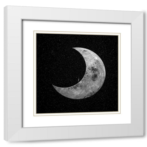 Night Moon  White Modern Wood Framed Art Print with Double Matting by Phillip, Jamie
