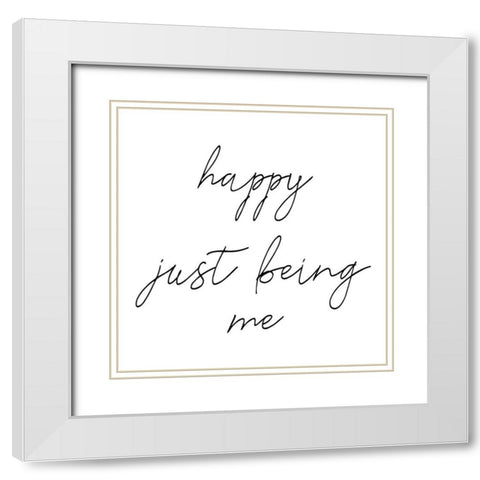 Happy 2 White Modern Wood Framed Art Print with Double Matting by Phillip, Jamie