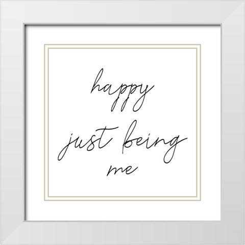 Happy 2 White Modern Wood Framed Art Print with Double Matting by Phillip, Jamie