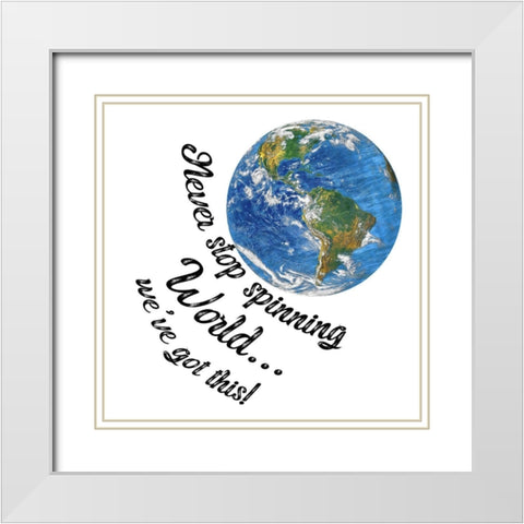 World 3 White Modern Wood Framed Art Print with Double Matting by Phillip, Jamie